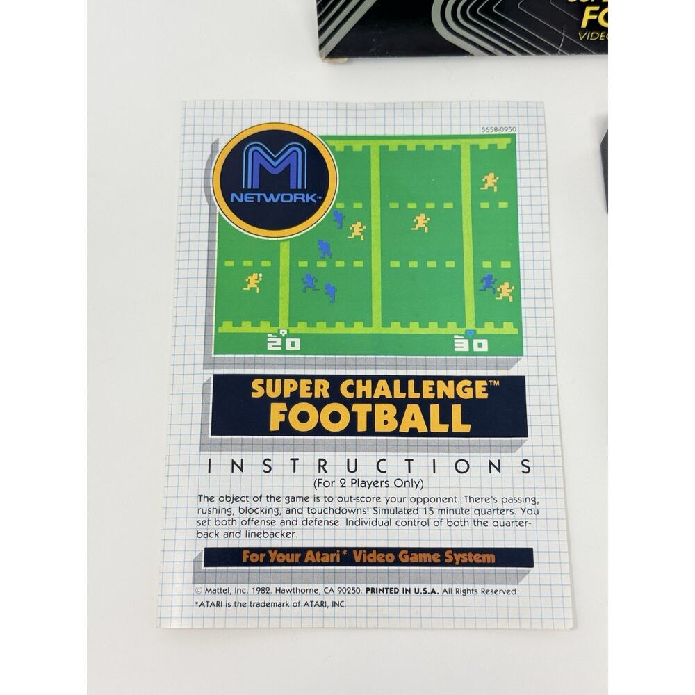 Super Challenge Football Atari 2600 Complete CIB Tested - Picture 7 of 8